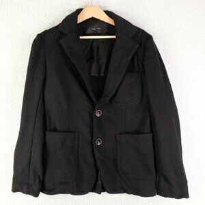Wings Horns Jacket Mens Small Black Button Up Pea Coat Cotton Preppy